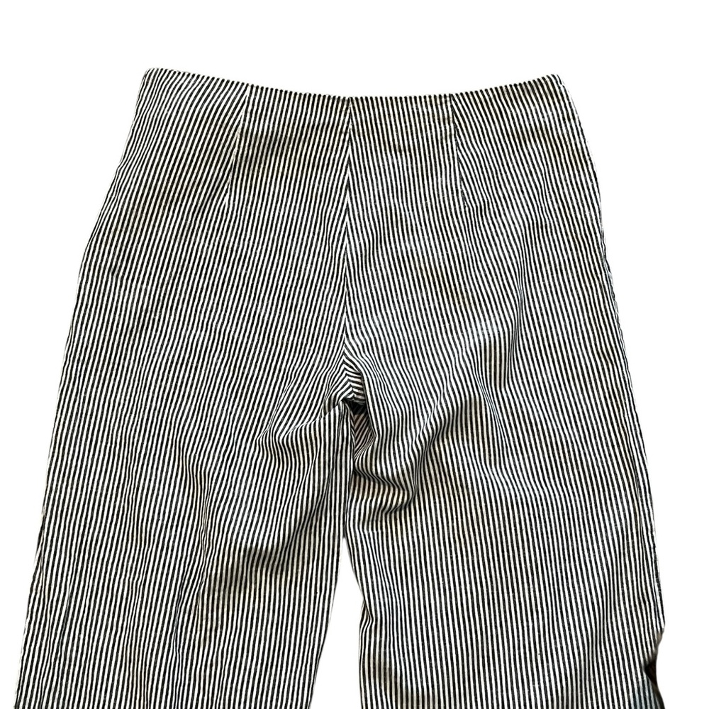 Michael Kors Wide Leg Pants Size 12 Linen/Cotton Black & White Striped - Picture 5 of 7